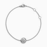 SCULPTED CABLE CENTER STATION CHAIN BRACELET Sterling Silver, 10mm