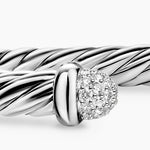 CABLE FLEX® BRACELET Sterling Silver with Pavé Diamond Domes, 6mm