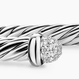 CABLE FLEX® BRACELET Sterling Silver with Pavé Diamond Domes, 6mm