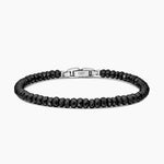 SPIRITUAL BEADS FACETED BRACELET Sterling Silver with Black Spinel, 5mm
