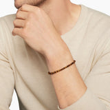 Spiritual Beads Bracelet in Tigers Eye with Sterling Silver, 4mm