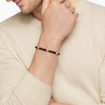 Hex Bead Bracelet with Black Onyx and 18K Yellow Gold, 6mm