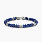 Hex Bead Bracelet Sterling Silver with Lapis, 6mm