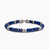 Hex Bead Bracelet Sterling Silver with Lapis, 6mm