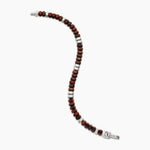Hex Bead Bracelet Sterling Silver with Red Tiger’s Eye, 6mm