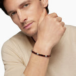 Hex Bead Bracelet Sterling Silver with Red Tiger’s Eye, 6mm