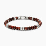 Hex Bead Bracelet Sterling Silver with Red Tiger’s Eye, 6mm