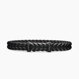 CHEVRON BRACELET Black Rubber with Black Titanium and Black Diamonds, 9mm