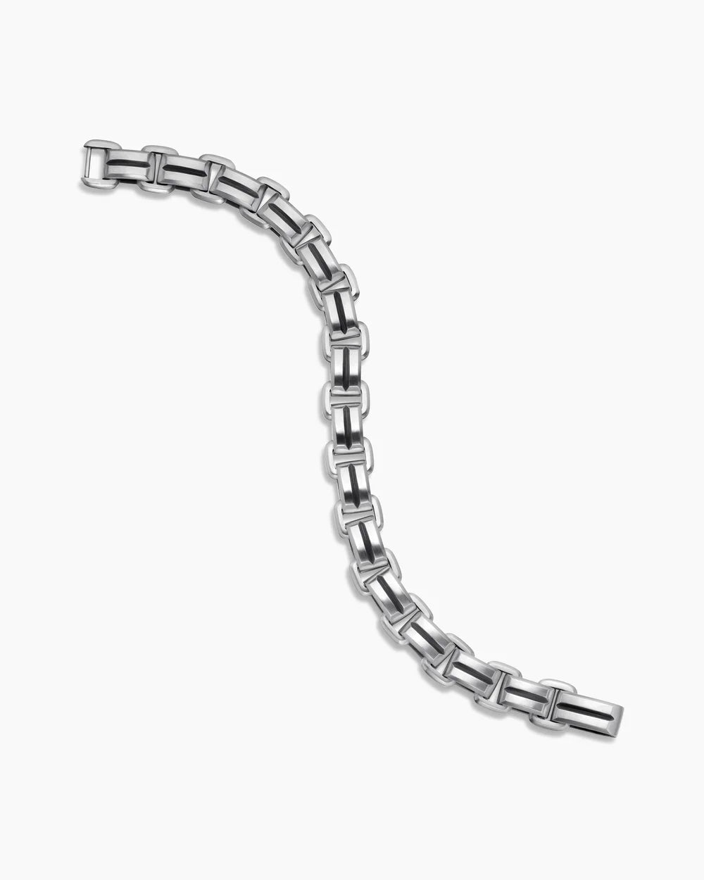 Deco Beveled Link Bracelet in Sterling Silver, 7.5mm