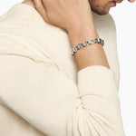 Deco Beveled Link Bracelet in Sterling Silver, 7.5mm