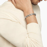 Deco Beveled Link Bracelet in Sterling Silver, 7.5mm