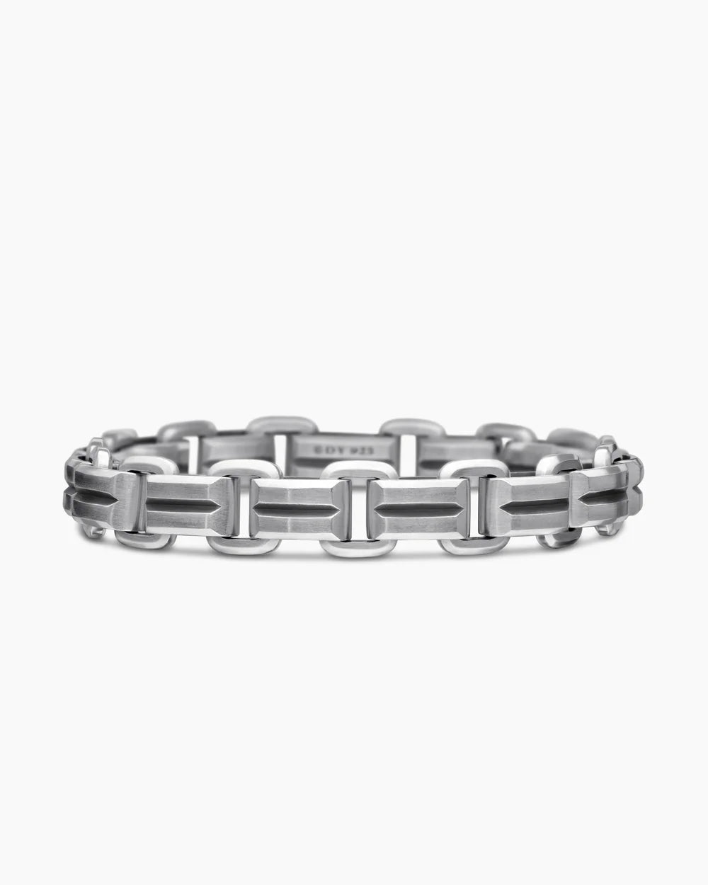 Deco Beveled Link Bracelet in Sterling Silver, 7.5mm