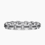 Deco Beveled Link Bracelet in Sterling Silver, 7.5mm