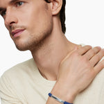 Streamline® ID Bracelet in Blue Rubber with Sterling Silver, 8mm