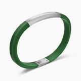Streamline® ID Bracelet Green Rubber with Sterling Silver, 8mm