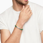 Streamline® ID Bracelet Green Rubber with Sterling Silver, 8mm