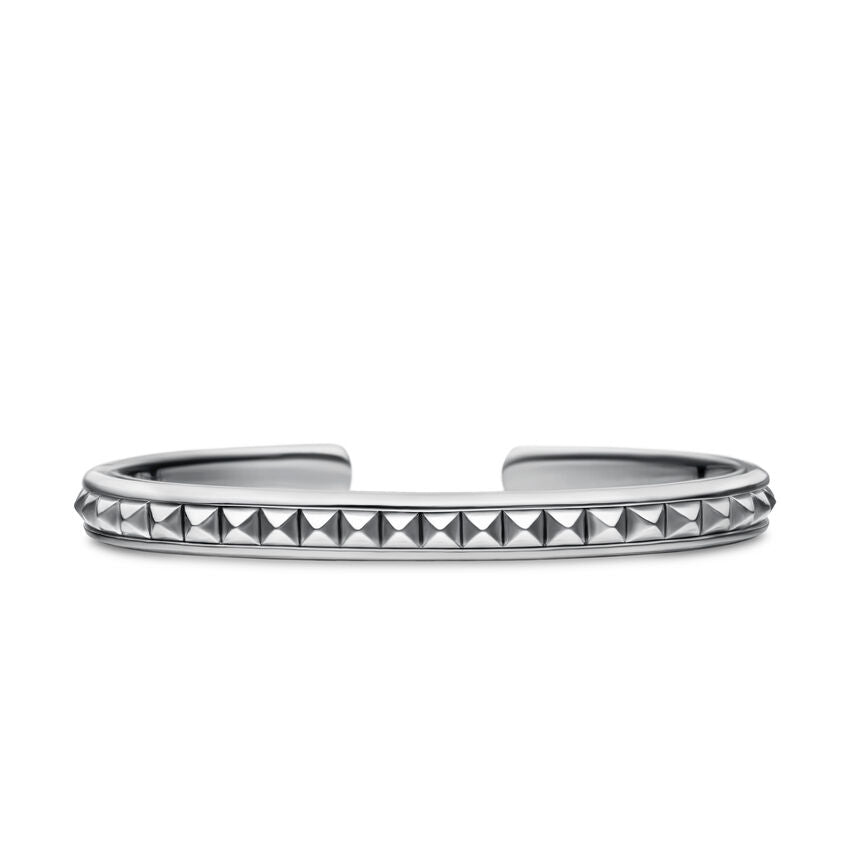 Pyramid Cuff Bracelet in Sterling Silver, 7mm