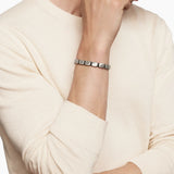 Sculpted Cable Woven Tile Bracelet with Sterling Silver and Black Nylon, 8.5mm