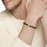 Spiritual Beads Evil Eye Bracelet in Sterling Silver with Black Onyx and Sapphire, 6mm