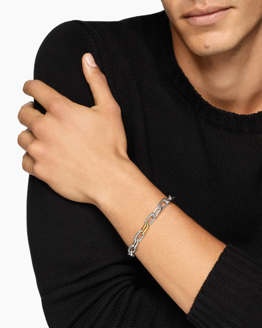 DY MADISON® CHAIN BRACELET Sterling Silver with 18K Yellow Gold, 8.5mm