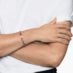 Cable Cuff Bracelet in Sterling Silver with 14K Yellow Gold and Red Tiger's Eye, 6mm