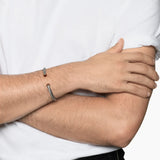Cable Cuff Bracelet in Sterling Silver with 14K Yellow Gold and Red Tiger's Eye, 6mm