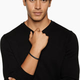 Sculpted Cable Cuff Bracelet Black Titanium, 7mm