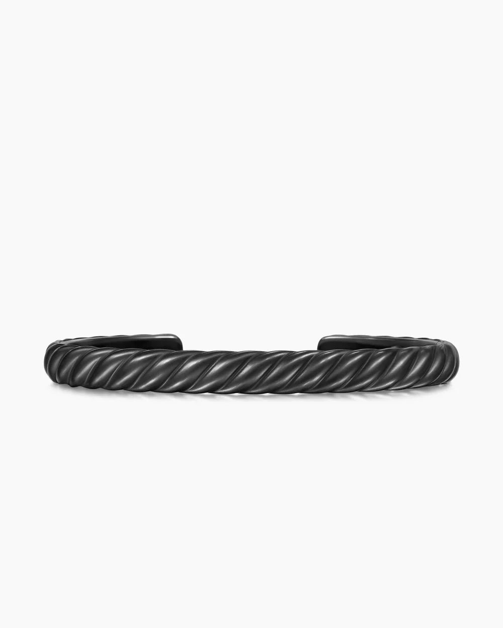 Sculpted Cable Cuff Bracelet Black Titanium, 7mm