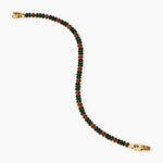 Spiritual Beads Bracelet 18K Yellow Gold with Bloodstone and Red Jasper, 4mm