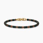 Spiritual Beads Bracelet 18K Yellow Gold with Bloodstone and Red Jasper, 4mm