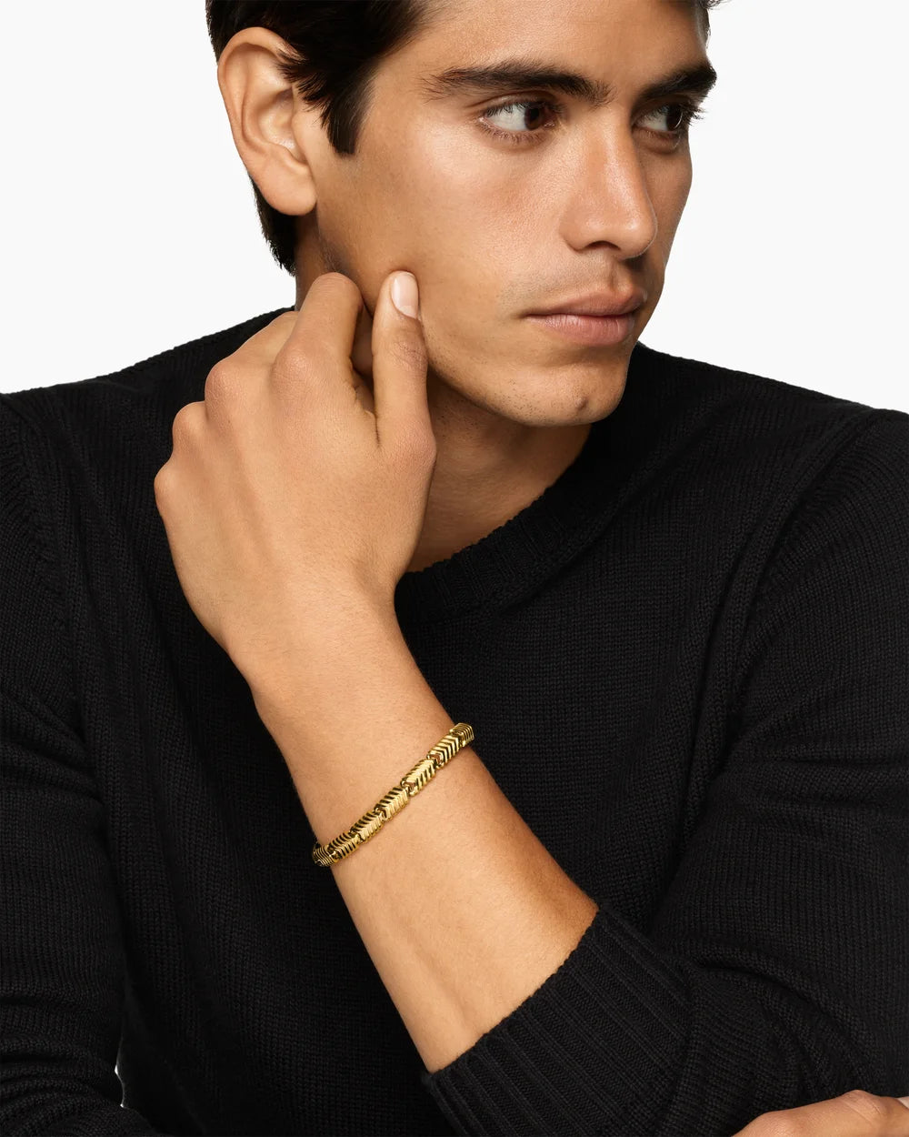 Chevron Link Bracelet 18K Yellow Gold, 7.6mm