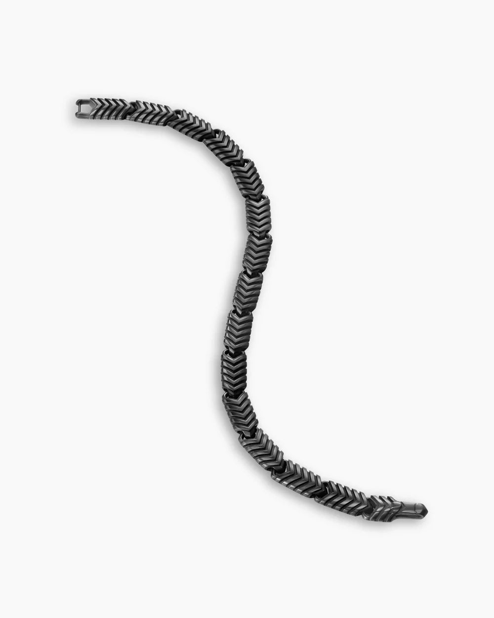 Chevron Link Bracelet Black Titanium, 7.6mm