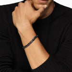 Chevron Link Bracelet Black Titanium, 7.6mm