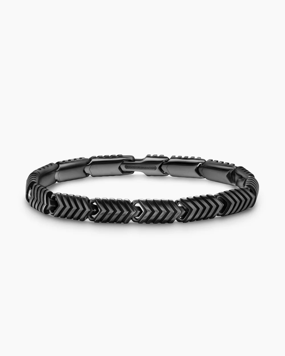 Chevron Link Bracelet Black Titanium, 7.6mm