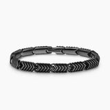 Chevron Link Bracelet Black Titanium, 7.6mm