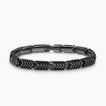 Chevron Link Bracelet Black Titanium, 7.6mm