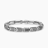 Chevron Link Bracelet Sterling Silver, 7.6mm