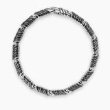CHEVRON LINK BRACELET Sterling Silver with Black Diamonds, 7.6mm