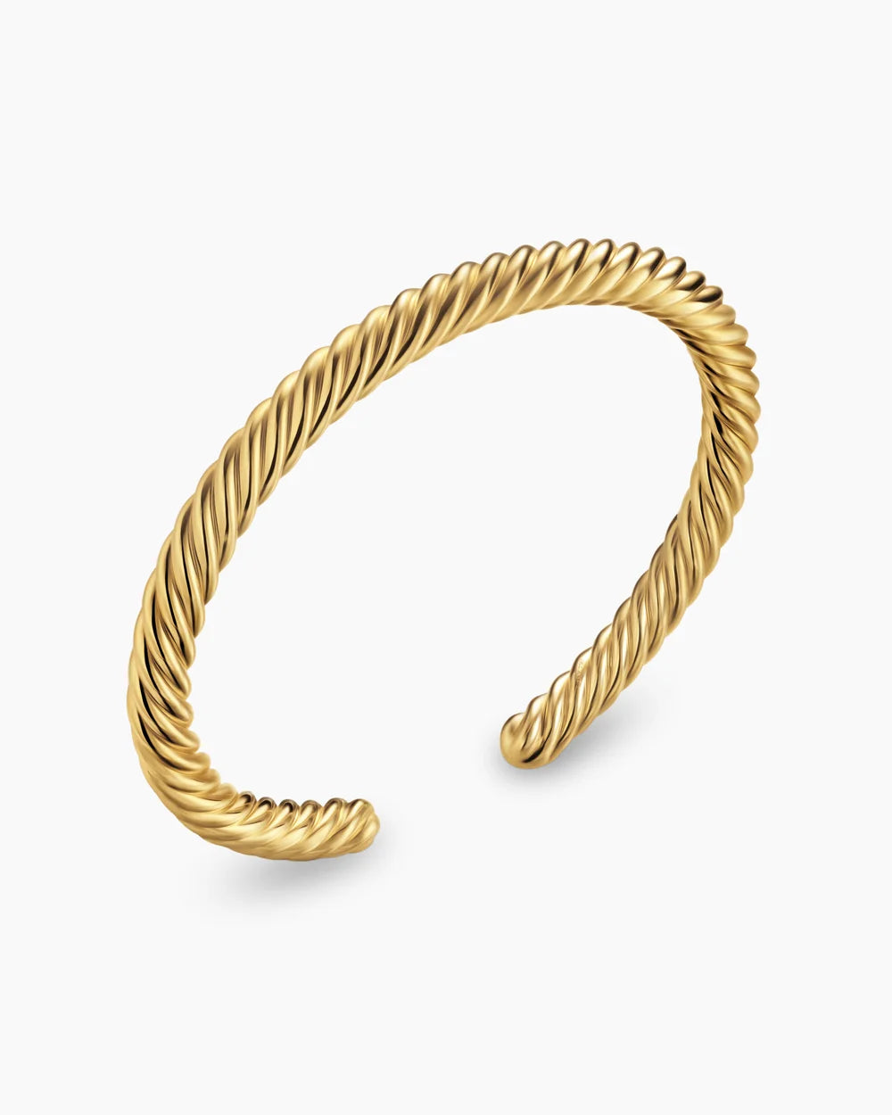 Cable Cuff Bracelet 18K Yellow Gold, 6mm