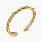 Cable Cuff Bracelet 18K Yellow Gold, 6mm