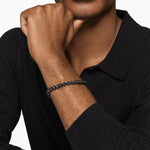 Armory® Link Bracelet Black Titanium with Black Diamonds, 7.5mm