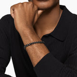 Armory® Link Bracelet Black Titanium with Black Diamonds, 7.5mm