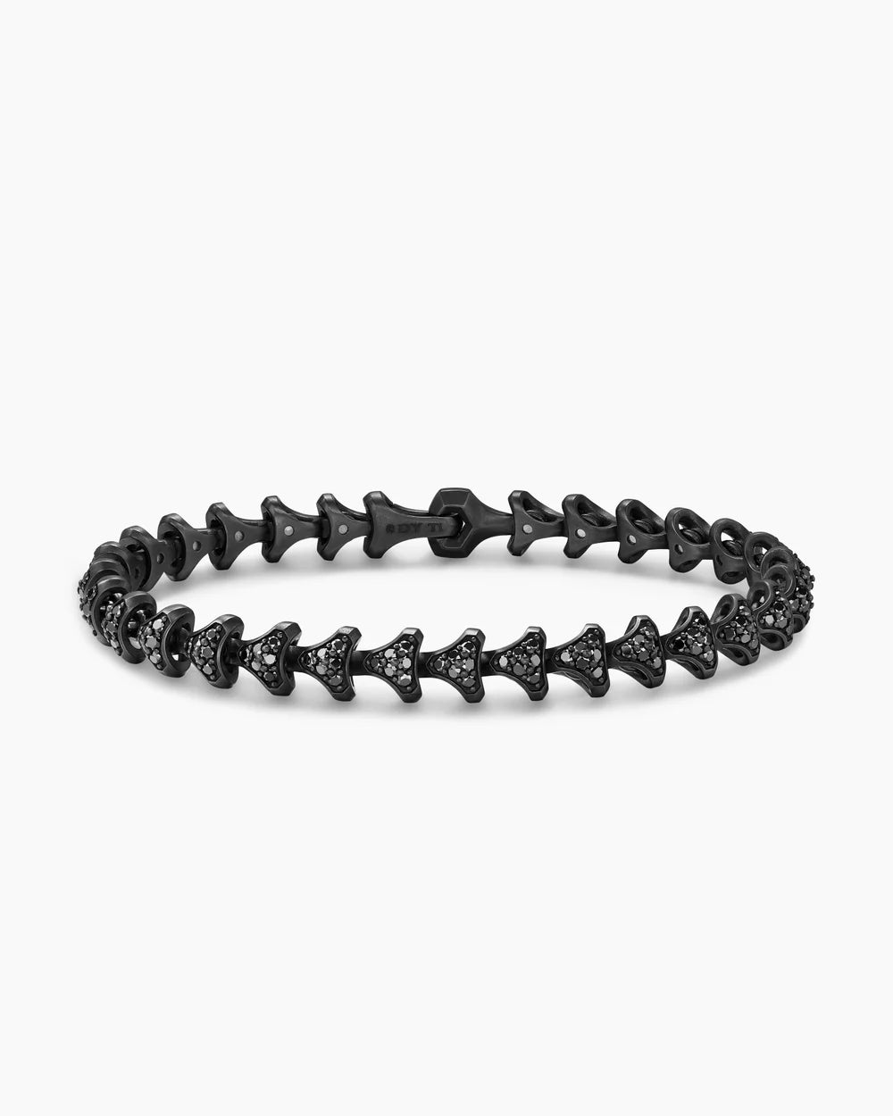 Armory® Link Bracelet Black Titanium with Black Diamonds, 7.5mm