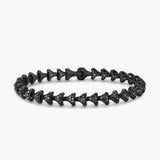 Armory® Link Bracelet Black Titanium with Black Diamonds, 7.5mm