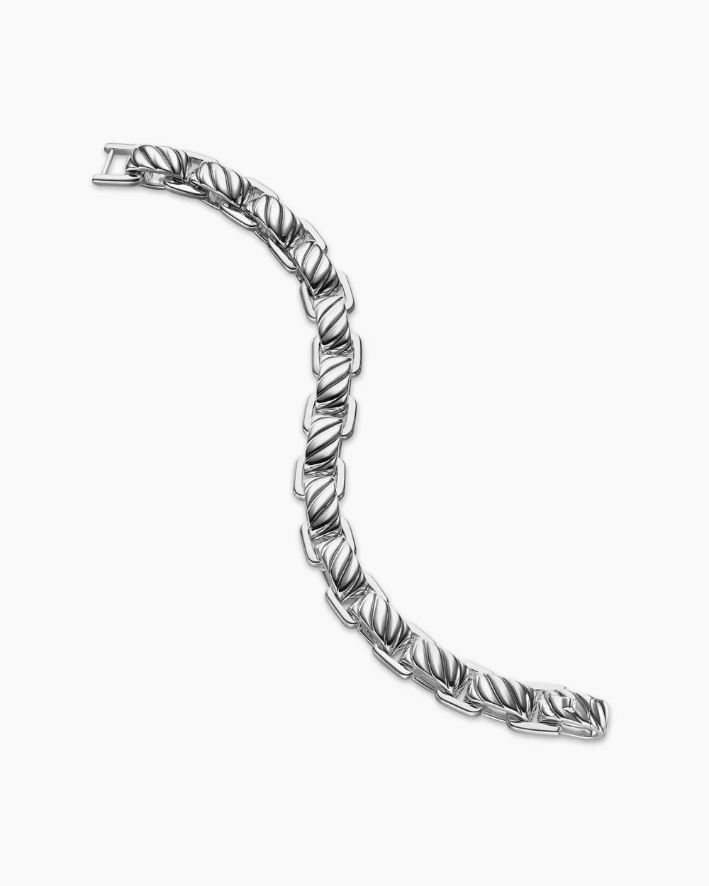 Sculpted Cable Link Bracelet Sterling Silver, 12mm