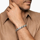 Sculpted Cable Link Bracelet Sterling Silver, 12mm