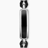 STREAMLINE® ID BAR BRACELET Black Leather with Sterling Silver and Black Onyx, 6mm