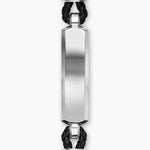 STREAMLINE® ID BAR BRACELET Black Leather with Sterling Silver, 6mm
