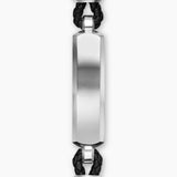 STREAMLINE® ID BAR BRACELET Black Leather with Sterling Silver, 6mm