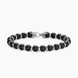 SPIRITUAL BEADS BRACELET Sterling Silver with Black Onyx, 8mm
